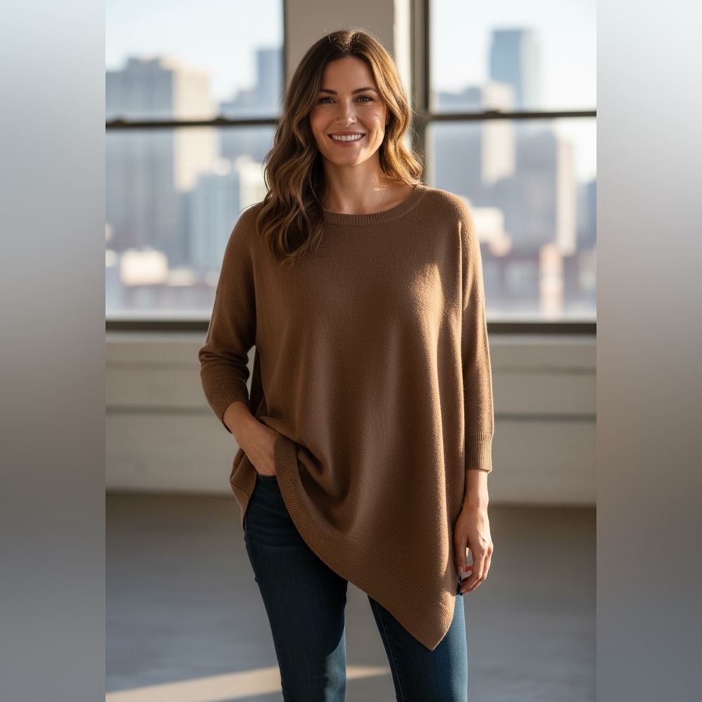 Joie Women's Cashmere Blend High-Low Sweater Sz M